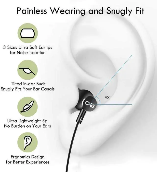 Alt view image 5 of 7 - USB-C Earbuds, USB Headphones, Compatible with Samsung Google OnePlus iPhone 15 16 Smartphones, with USB Adapter for Laptop PC, Mac, Advanced DAC Sound Card, Clear Mic, Deep Bass, Magnetic Shell