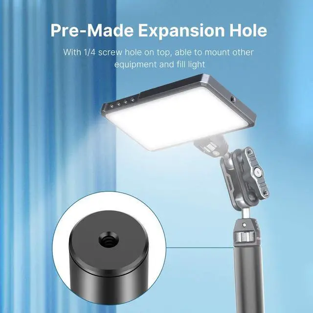 Alt view image 5 of 6 - Camera Desk Mount Stand with Flexible Arm, Overhead Mount, Articulated Arm with 360° Rotatable Ball Head, Aluminum Desk Mounting Stand for Ring Light/DSLR Camera/Webcam/Panel Light