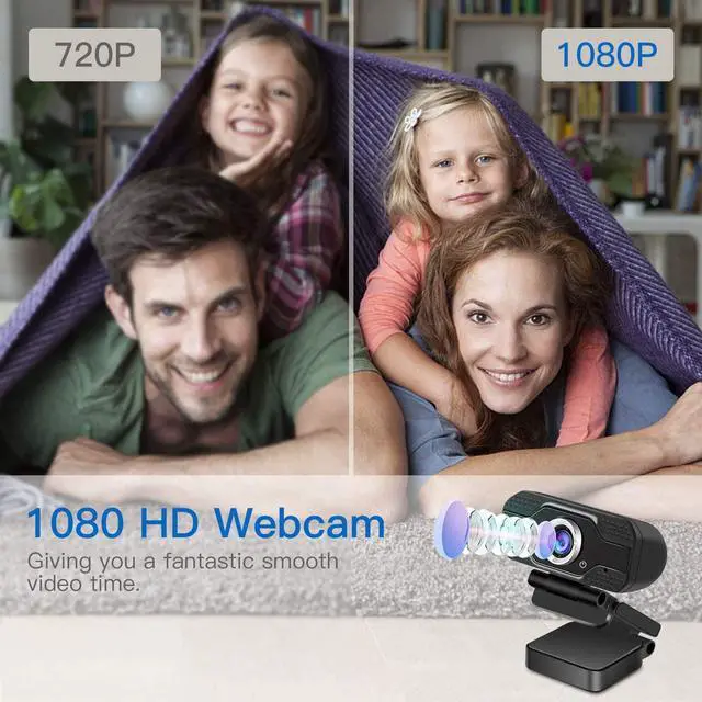 Alt view image 2 of 7 - 1080P HD Webcam with Microphone,USB Streaming Computer Webcam for Laptop Desktop Video Conferencing Calling,Play and Plug,for Skype/Zoom/WeChat/FaceTime