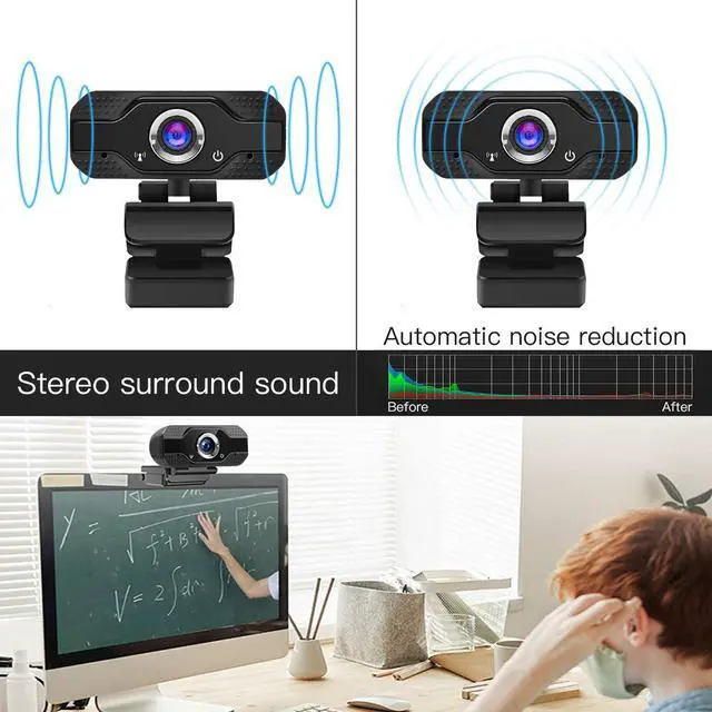 Alt view image 3 of 7 - 1080P HD Webcam with Microphone,USB Streaming Computer Webcam for Laptop Desktop Video Conferencing Calling,Play and Plug,for Skype/Zoom/WeChat/FaceTime