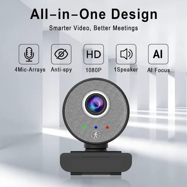 Alt view image 2 of 7 - HD Webcam USB 1080P Camera - AI Human-Shape Tracking HD Computer Camera, Adjustable View Laptop Desktop Full HD Camera Video Webcam for Zoom/Skype/Teams/OBS, PC Mac
