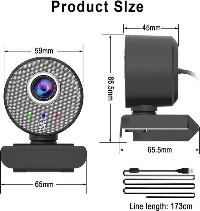 Alt view image 6 of 7 - HD Webcam USB 1080P Camera - AI Human-Shape Tracking HD Computer Camera, Adjustable View Laptop Desktop Full HD Camera Video Webcam for Zoom/Skype/Teams/OBS, PC Mac