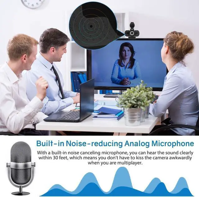 Alt view image 4 of 7 - Webcam with Microphone with Privacy Cover,1080P Full HD Web Camera with Wide View for Live Broadcast,PC Laptop Desktop USB Webcams Computer Video Camera for USB Video Calling Recording Conferencing