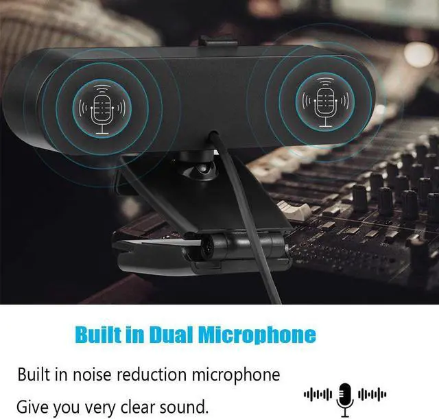 Alt view image 2 of 6 - LucaSng 1080p Webcam with Microphone USB HD Web Camera with Privacy Cover and Tripod for Zoom Skype Teams Online Teaching Plug and Play USB2.0 for Laptop MAC PC Desktop