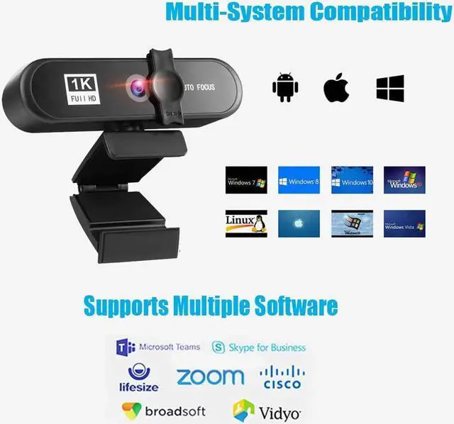 Alt view image 6 of 6 - LucaSng 1080p Webcam with Microphone USB HD Web Camera with Privacy Cover and Tripod for Zoom Skype Teams Online Teaching Plug and Play USB2.0 for Laptop MAC PC Desktop