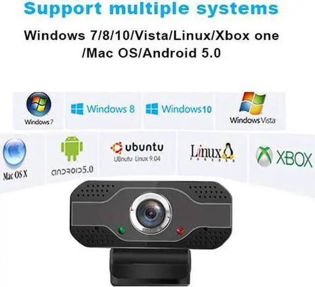 Alt view image 6 of 6 - 1080P Webcam with Microphone,Web Camera for Desktop Laptop Computer USB Plug and Play,for Windows,Mac OS,Linux,Andriod,for Video Streaming,Conference,Gaming,Online Classes