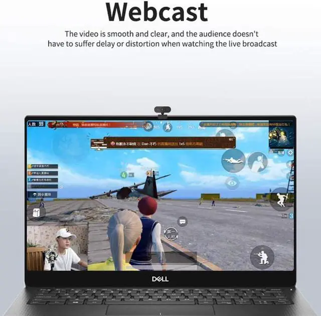 Alt view image 6 of 7 - Webcam Sansnail, Fixed PC Webcam, PC Camera with Full HD 1080P Microphone