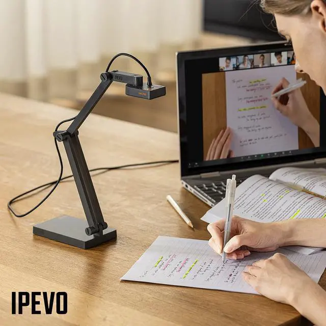 Alt view image 4 of 7 - Ipevo V4K PRO 8MP Ultra High Definition USB Document Camera Bundled with PageStay & Lens Cleaning Cloth,Mac,Windows,Chromebook Supports Live Demo,Web Conferencing, Distance Learning Remote Teaching