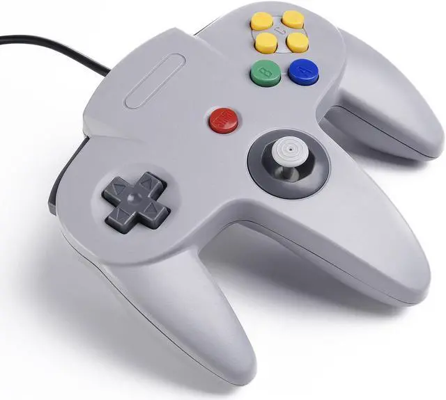 Alt view image 4 of 7 - SAFFUN Classic N64 Controller, N64 Wired USB PC Game pad Joystick, N64 Bit USB Wired Game Stick Joy pad Controller for Windows PC MAC Linux Raspberry Pi 3 Sega Genesis Higan (Grey)