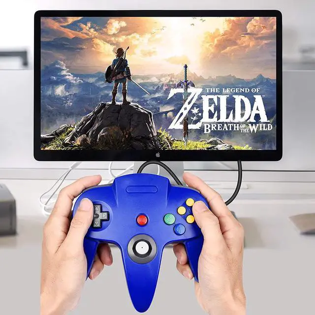 Alt view image 5 of 7 - SAFFUN Classic N64 Controller, N64 Wired USB PC Game pad Joystick, N64 Bit USB Wired Game Stick Joy pad Controller for Windows PC MAC Linux Raspberry Pi 3 Sega Genesis Higan (Grey)