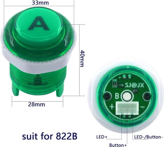 Alt view image 2 of 7 - Arcade Stick DIY Kit, 10x Logo LED MX Buttons & 8-Way Joystick with USB Encoder for PC, MAME, Raspberry Pi, Color Mix