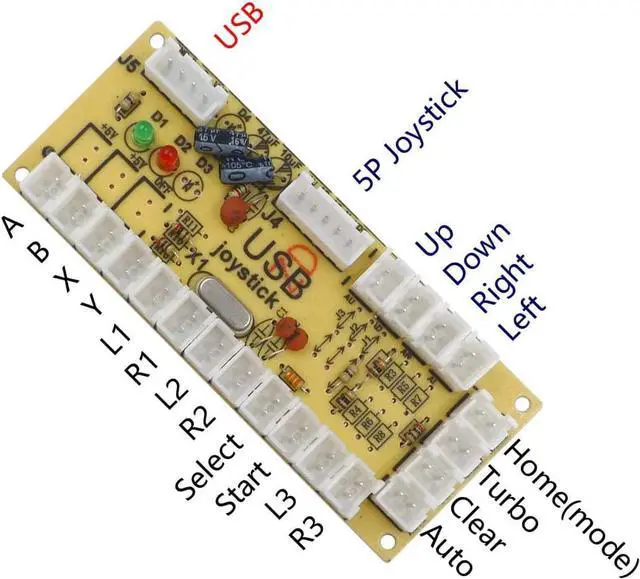 Alt view image 2 of 7 - Arcade Game Controller Button Microswitch 8 Way Joystick Zero Delay USB Encoder Cable Stick DIY Kit for PC MAME Retropie Raspberry Pi