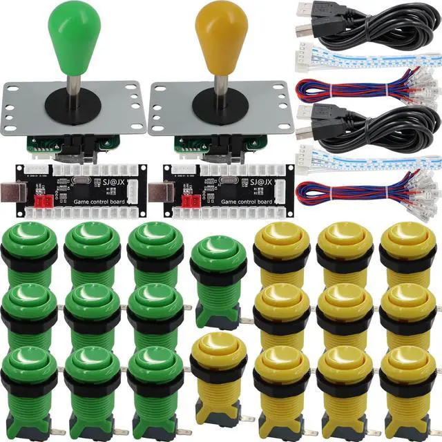 Arcade Game 2 Player Controller DIY Kit Microswitch recessed Button 4&8 Way Joystick Zero Delay USB Encoder Fighting Stick Handles Console for PC MAME Raspberry Pi Retropie