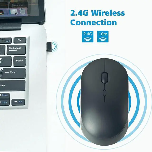 Alt view image 5 of 7 - YUMQUA 12 Pack Wireless Mouse Bulk, Slim 2.4G 3 Levels DPI Optical Silent Cordless Computer Mouse for Laptop Chromebook PC Windows MacBook, Black