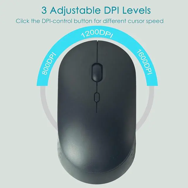 Alt view image 3 of 7 - YUMQUA 12 Pack Wireless Mouse Bulk, Slim 2.4G 3 Levels DPI Optical Silent Cordless Computer Mouse for Laptop Chromebook PC Windows MacBook, Black