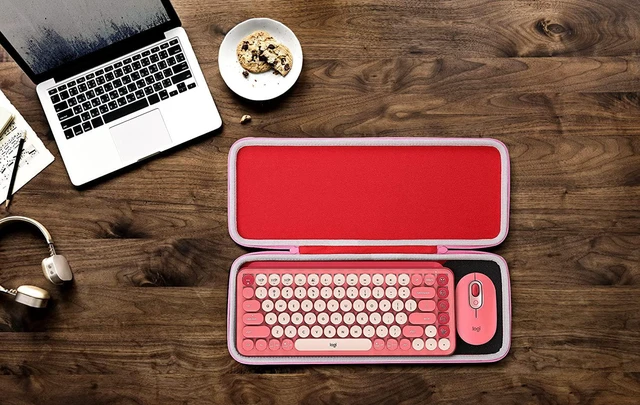 Alt view image 7 of 7 - Aenllosi Hard Case for Logitech POP ICON Combo/POP Keys KeyboardPink
