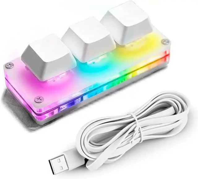 Main image of Ecarke USB Mini 3-Key OSU Keypad Hotswap One Handed Mechanical Gaming Keyboard Programming Macro Cherry Switch RGB Backlit Mini USB Keypad for Windows Mac macros or Rhythm Games