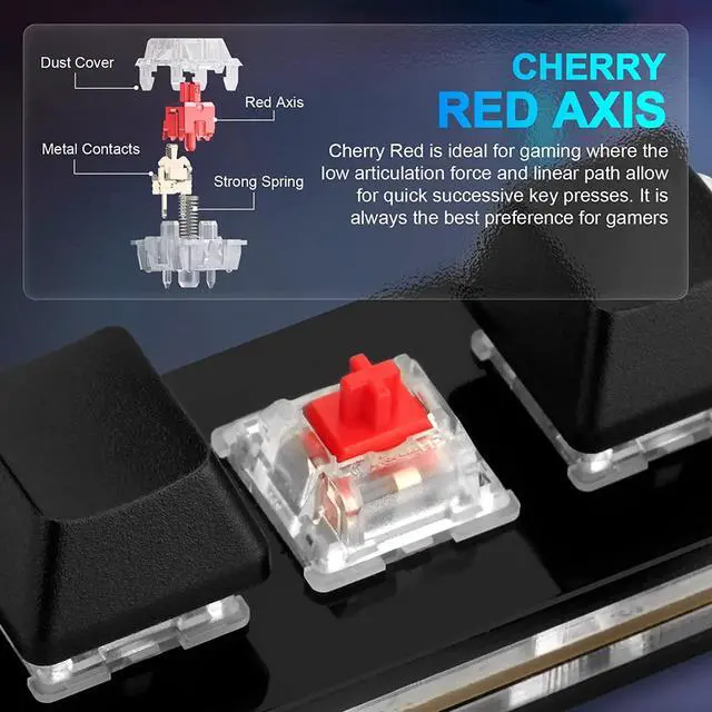 Alt view image 4 of 7 - Ecarke Black Mini 4-Key Keypad Mechanical Gaming Keyboard, Self Programming,OSU Hot Swap Game Keyboards with 1.5m USB-C Data CableUpgrade Cherry Shaft &RGB LED