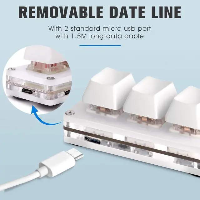 Alt view image 4 of 7 - Ecarke USB Mini 3-Key OSU Keypad Hotswap One Handed Mechanical Gaming Keyboard Programming Macro Cherry Switch RGB Backlit Mini USB Keypad for Windows Mac macros or Rhythm Games