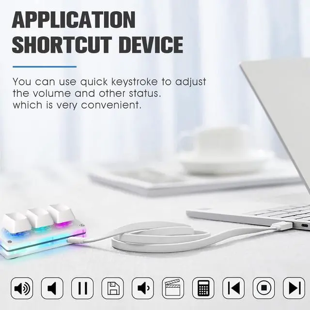 Alt view image 6 of 7 - Ecarke USB Mini 3-Key OSU Keypad Hotswap One Handed Mechanical Gaming Keyboard Programming Macro Cherry Switch RGB Backlit Mini USB Keypad for Windows Mac macros or Rhythm Games