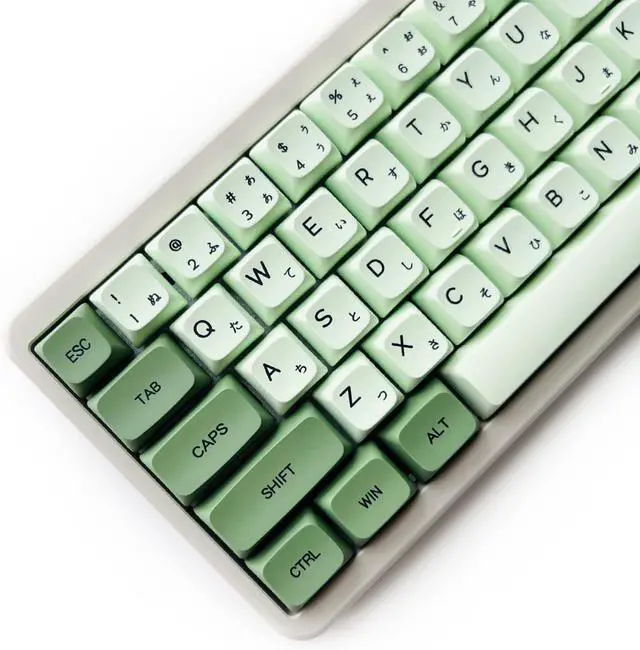 Alt view image 5 of 7 - XDK Custom Keycaps 124 Keys(PBT XDA Dye-Sub) Cute Matcha Green Japanese Keycaps Set for 60% 65% 100% Mechanical Keyboard