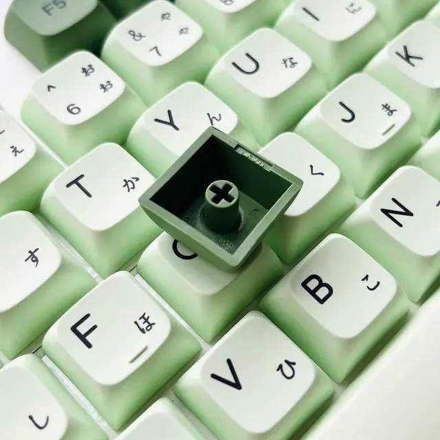 Alt view image 4 of 7 - XDK Custom Keycaps 124 Keys(PBT XDA Dye-Sub) Cute Matcha Green Japanese Keycaps Set for 60% 65% 100% Mechanical Keyboard