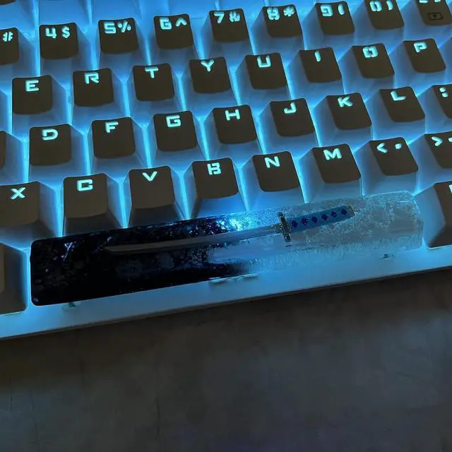 Alt view image 3 of 6 - Black White Knife Keycap Custom Space Bar Keycap for MX Mechanical Keyboard Unique Gifts for Friends