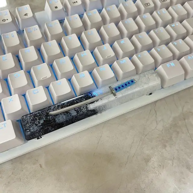 Alt view image 5 of 6 - Black White Knife Keycap Custom Space Bar Keycap for MX Mechanical Keyboard Unique Gifts for Friends