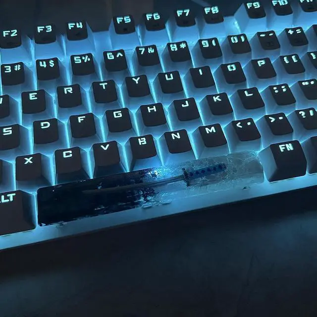 Main image of Black White Knife Keycap Custom Space Bar Keycap for MX Mechanical Keyboard Unique Gifts for Friends