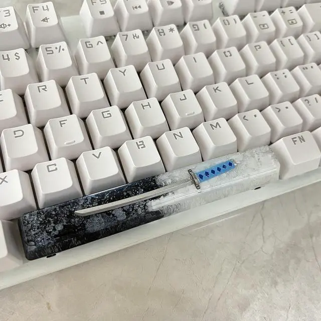 Alt view image 4 of 6 - Black White Knife Keycap Custom Space Bar Keycap for MX Mechanical Keyboard Unique Gifts for Friends