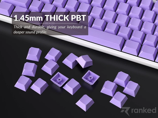 Alt view image 5 of 7 - Ranked Blank Premium Keycap Set | 1.4 mm Thick PBT | Cherry Profile for Mechanical Keyboard (Lavender, 139 Keys)