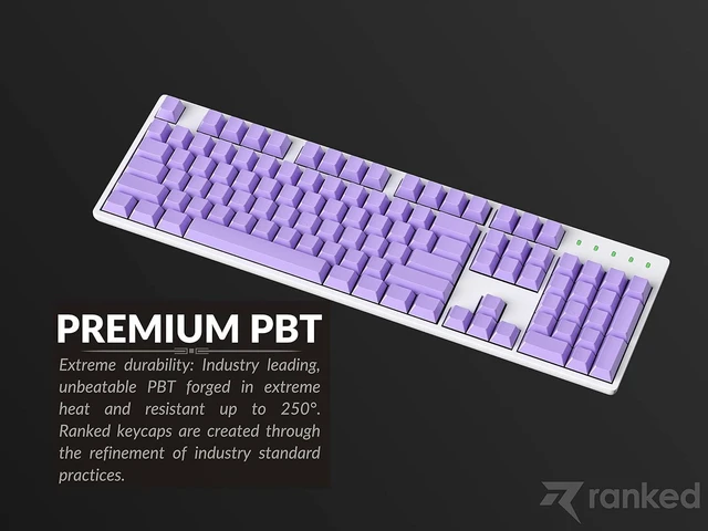 Alt view image 6 of 7 - Ranked Blank Premium Keycap Set | 1.4 mm Thick PBT | Cherry Profile for Mechanical Keyboard (Lavender, 139 Keys)