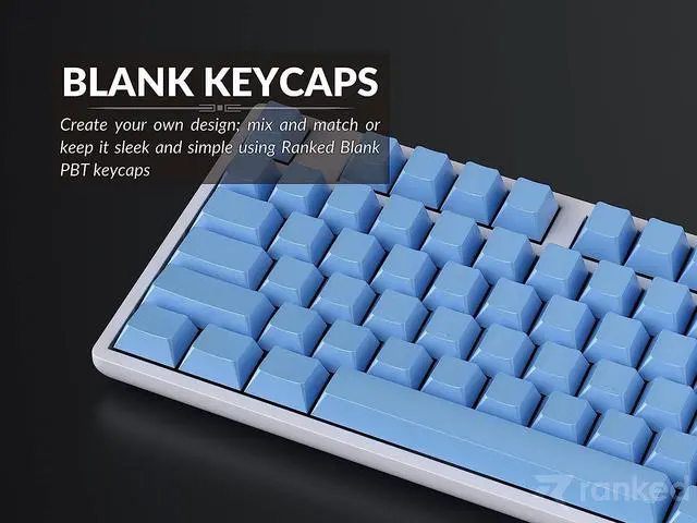 Alt view image 3 of 6 - Ranked Blank Premium Keycap Set | 1.4 mm Thick PBT | Cherry Profile for Mechanical Keyboard (Blue Malibu, 139 Keys)