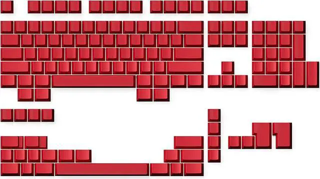 Main image of Ranked Blank Premium Keycap Set | 1.4 mm Thick PBT | Cherry Profile for Mechanical Keyboard (Red, 139 Keys)