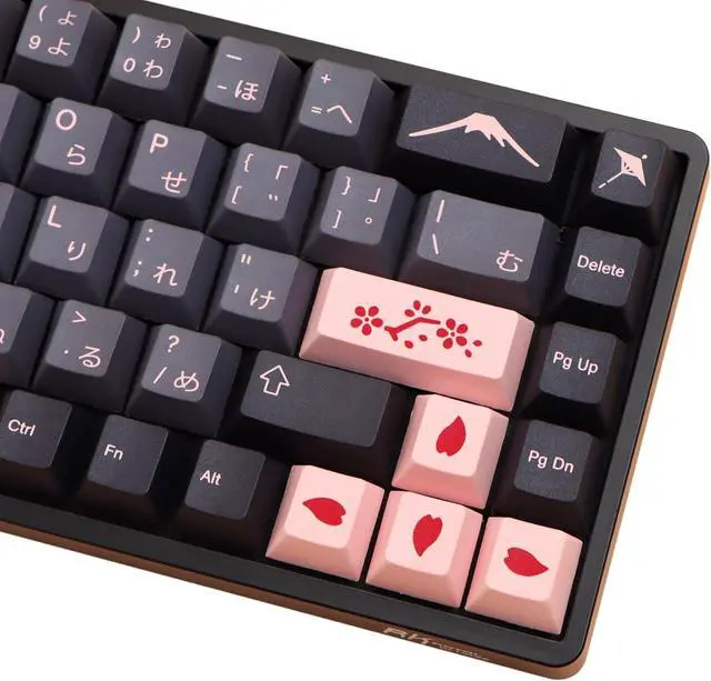 Alt view image 4 of 7 - MOLGRIA Keycaps 136 Set Night Sakura for Full Sized Keyboard, Custom PBT Cherry Profile Key Caps Japanese Style with Keycap Puller for Cherry MX 104/87/68/61 60 Percent ANSI/ISO Layout Keyboard