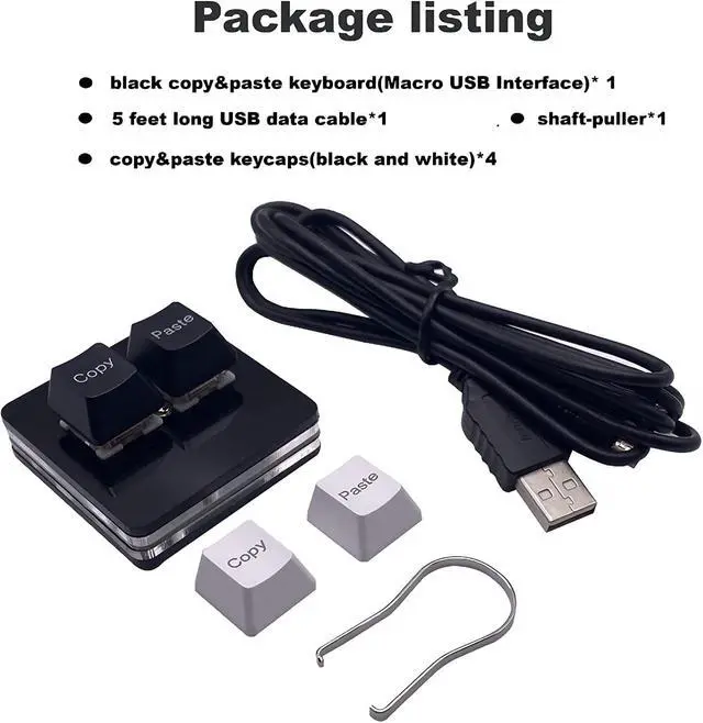 Alt view image 6 of 6 - Copy and Paste 2-Key Keyboard SAYO OSU Keypad Hotswap One Handed Mechanical Gaming Keyboard Cherry Switch RGB Backlit Mini USB Keypad for macros or Rhythm Games