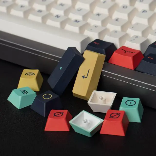 Alt view image 7 of 7 - Metropolis Keycaps 129 Keys Dye Sub Cherry Profile Keycaps Set Fit foe 61/64/87/104/108 Cherry Mx Switches Mechanical Keyboard