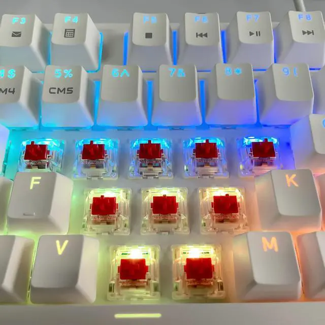 Alt view image 6 of 7 - kutethy Gateron G Red Pro Switches Pre-lubed 3pin RGB SMD Linear for Gaming Mechanical Keyboard (72 Pcs, Red)