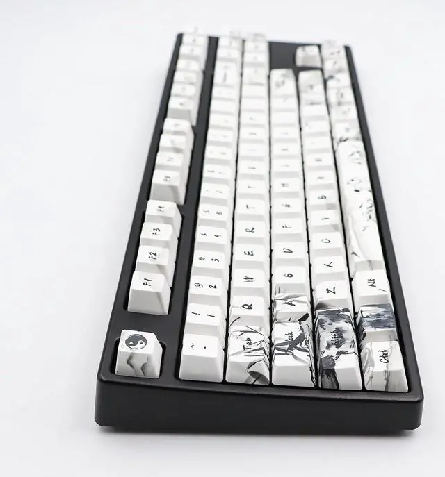 Alt view image 7 of 7 - JSJT Custom Keycaps 110 Key Set Ink Panda Keycaps for Full Sized Keyboard Dye-Sublimation PBT OEM Profile Key Caps for Cherry MX Gateron Switches Mechanical Keyboards