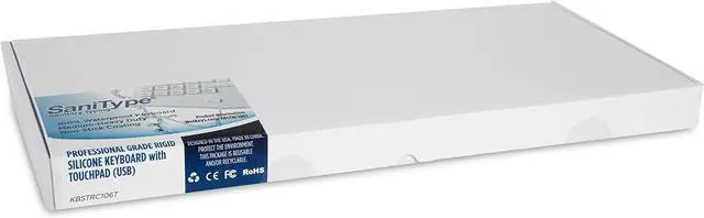 Alt view image 5 of 6 - "Touchpad Plus Hygienic Medical-Grade Rigid Silicone Washable Keyboard with Touchpad(USB) (White) | KBSTRC106T-W
