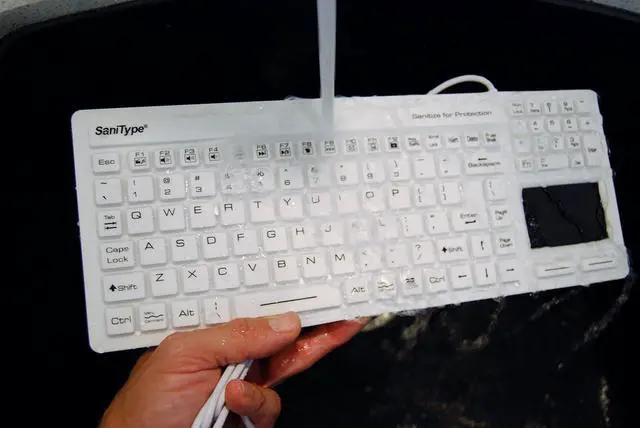 Alt view image 6 of 6 - "Touchpad Plus Hygienic Medical-Grade Rigid Silicone Washable Keyboard with Touchpad(USB) (White) | KBSTRC106T-W