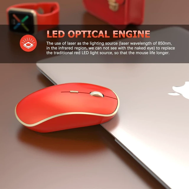 Alt view image 3 of 7 - JOYACCESS Wireless Gaming Mouse, Slim Portable USB Mouse for Laptop, Computer, PC (Orange Red)