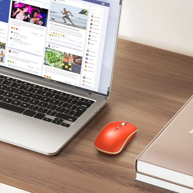 Alt view image 6 of 7 - JOYACCESS Wireless Gaming Mouse, Slim Portable USB Mouse for Laptop, Computer, PC (Orange Red)