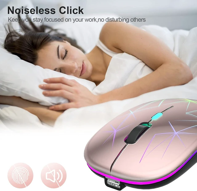 Alt view image 3 of 7 - TaIYanG Wireless Mouse, 2.4G Slim Rechargeable Bluetooth Mouse for Laptop