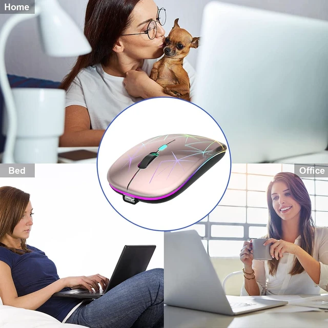 Alt view image 6 of 7 - TaIYanG Wireless Mouse, 2.4G Slim Rechargeable Bluetooth Mouse for Laptop
