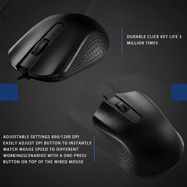 Alt view image 7 of 7 - 30 Pcs USB Wired Mouse Computer 3 Button Mice Bulk Corded USB Mouse for PC Desktop Laptop Computer Office School Home Classroom Supplies