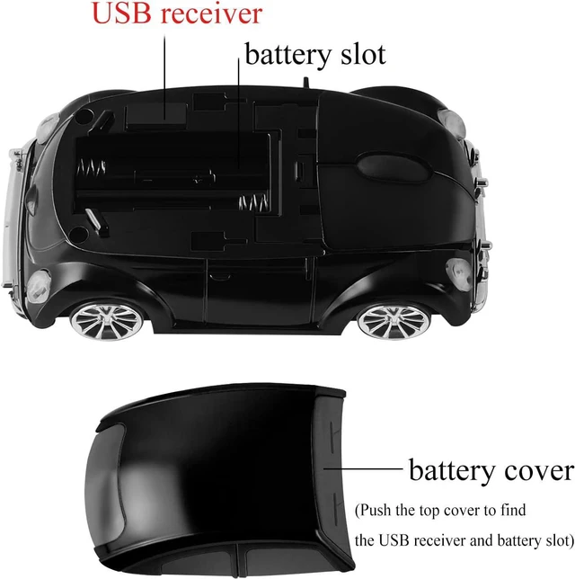Alt view image 3 of 4 - elec Space Usbkingdom 2.4GHz Wireless Mouse Cool 3D Sport Car Shaped Ergonomic Optical Cordless Mice with USB Receiver for PC Laptop Computer 1600DPI 3 Buttons Black