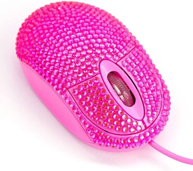 Alt view image 5 of 6 - SOON GO Pink Mouse for Laptop Computer Mice with Crystal Bling Rhinestone Funny Personalized Gift for Kids and Teen Girl Birthday Kids Mouse fit for 6 7 8 9 10 Yr Old Girl