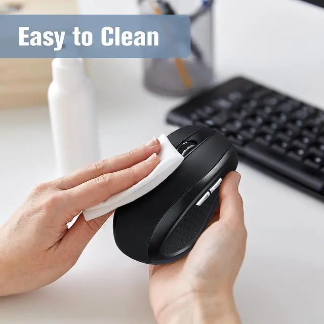 Alt view image 5 of 7 - Handepo 20 Wireless Mouse Bulk 1800dpi Wireless Mouse for Laptop, Silent Mouse with Wireless USB Receiver, Quiet Wireless Mouse with 6 Buttons, Compatible with Windows, Pc, Computer, Office, Black