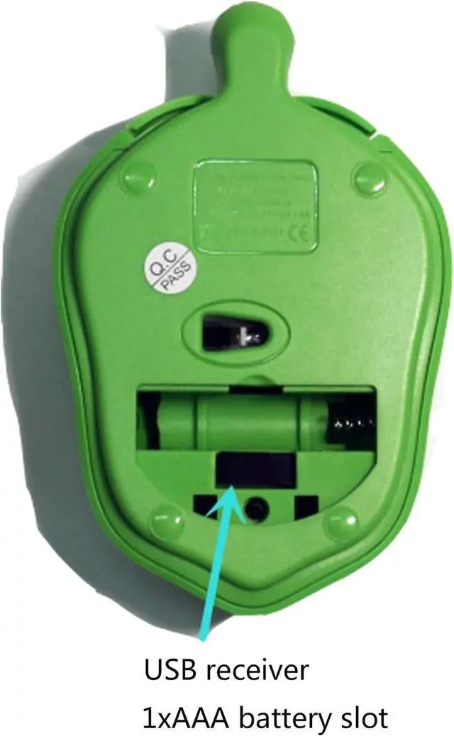 Alt view image 6 of 6 - YOCUNKER Wireless Mouse 2.4Ghz Turtle Shape Cute Animal Design M Size Silent Click USB Optical Mouse Lightweight Cute Character Mouse for Kids Compatible with PC/Laptop/Computer/MacBook (Green)